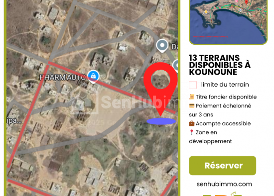 Vente de terrains à Kounoune
